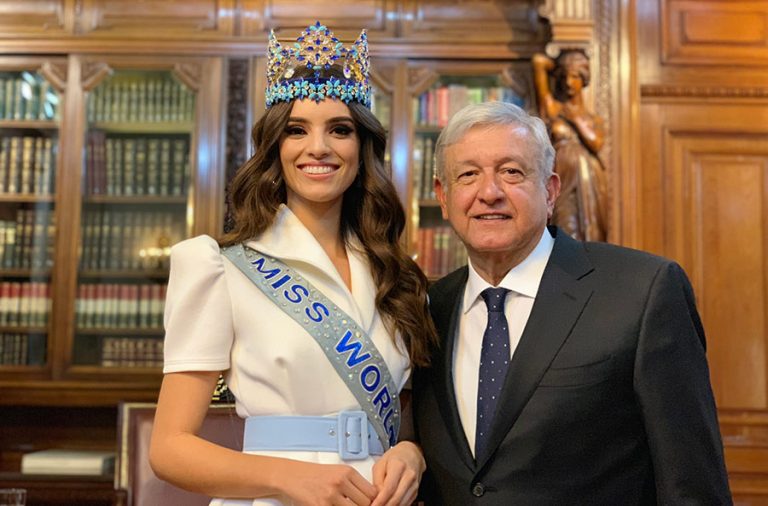 Miss Mundo 2018, pide apoyo de AMLO para proyecto de comunidades indígenas en México